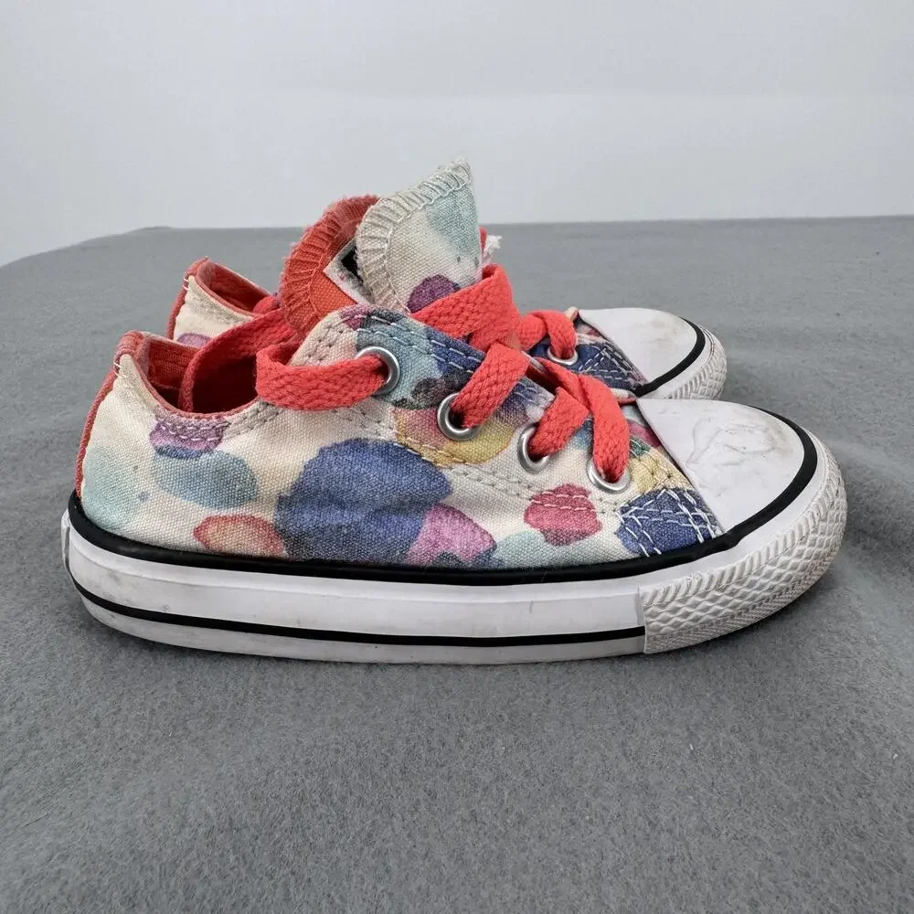 Converse All Star Shoes Infant Size 7 Multicolor Polka Dot Low Top Sneakers
